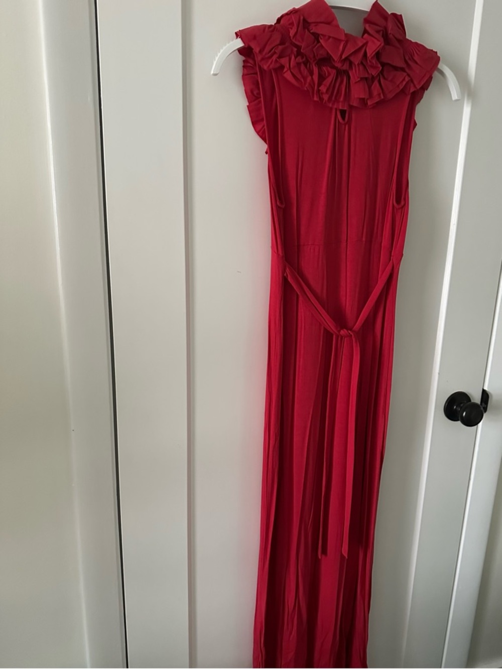 BCBGMaxAzria Women’s Raspberry Ruffle-Front Maxi Dress - Picture 6 of 10